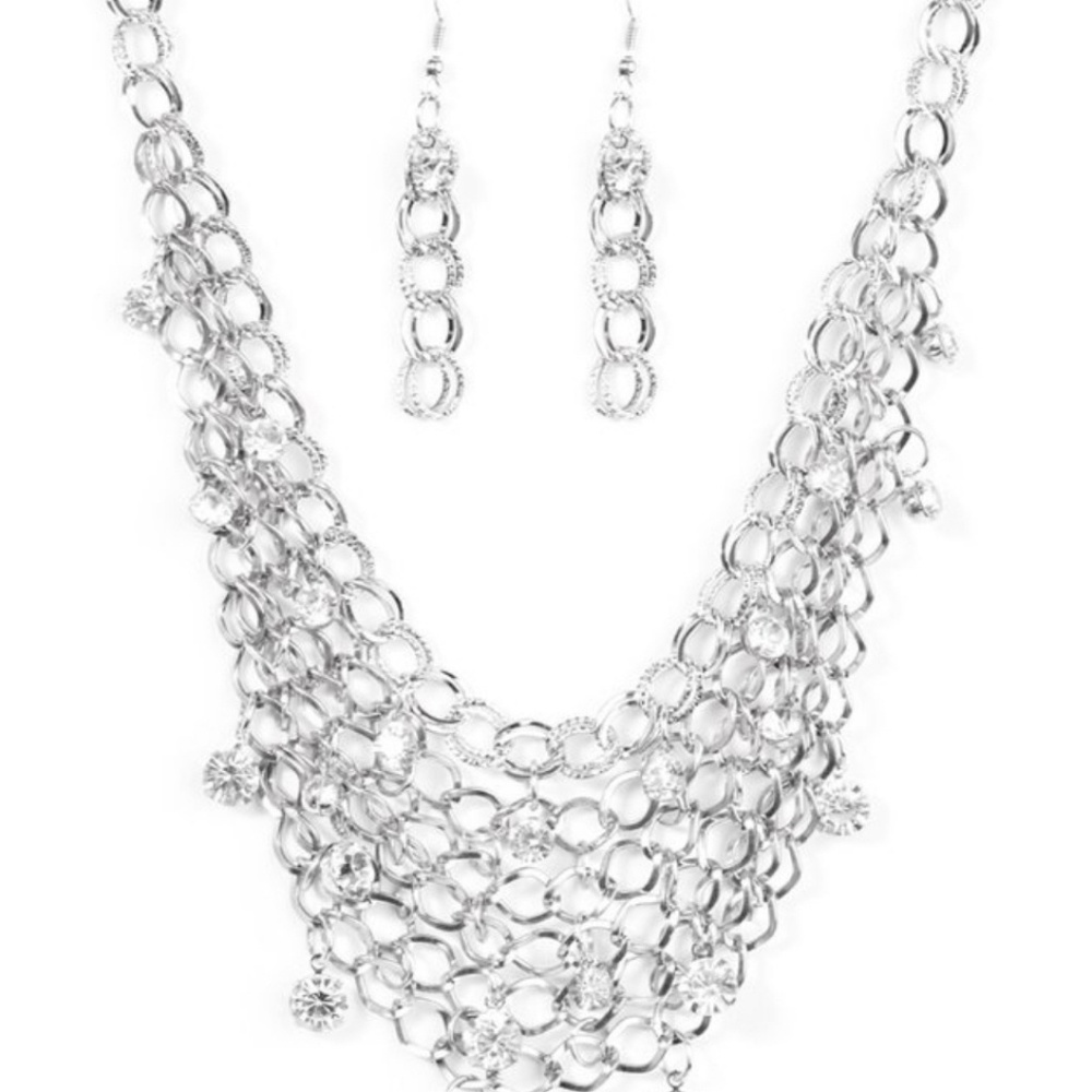 Paparazzi Silver and Rhinestone